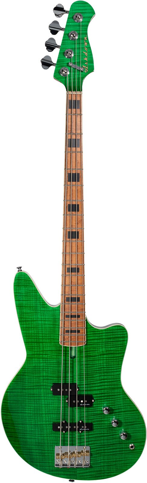 Roasted Saint Artisan Verdigris Flame E-Bass Green